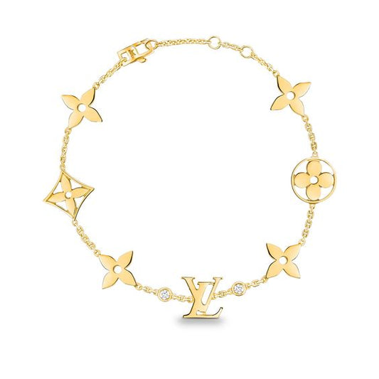 [Luxery]STAR AND SUN 7 MOTIFS GOLD BRACELET