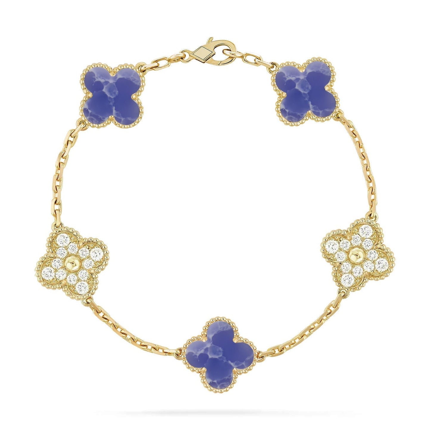 [Luxery]CLOVER 5 MOTIF BLUE VEINS BRACELET COLLECTION