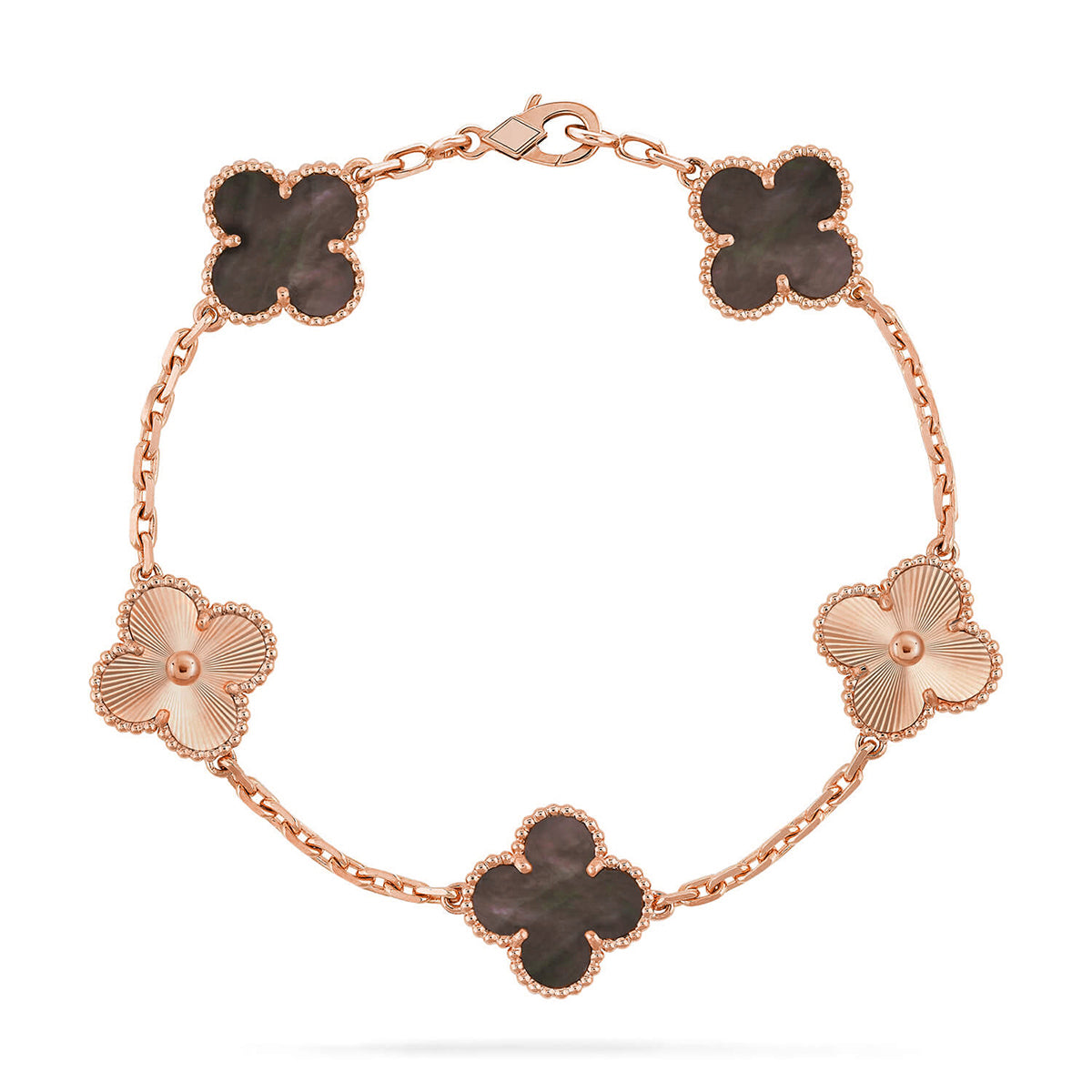 [Luxery] CLOVER 5 MOTIF GRAY MOP BRACELET COLLECTION