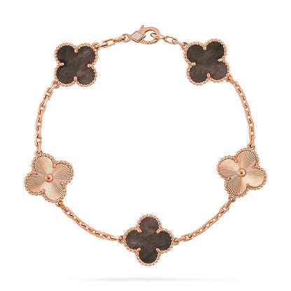 [Luxery] CLOVER 5 MOTIF GRAY MOP BRACELET COLLECTION