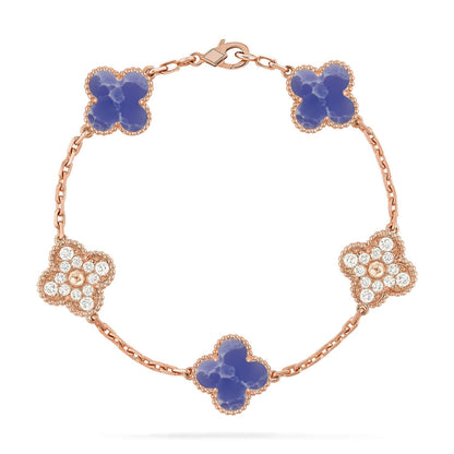 [Luxery]CLOVER 5 MOTIF BLUE VEINS BRACELET COLLECTION
