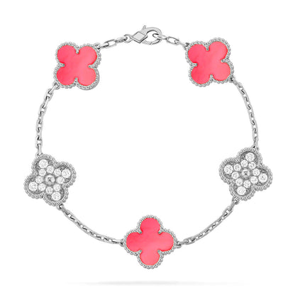 [Luxery] CLOVER 5 MOTIFS  PINK MOP BRACELET COLLECTION