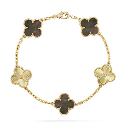 [Luxery] CLOVER 5 MOTIF GRAY MOP BRACELET COLLECTION