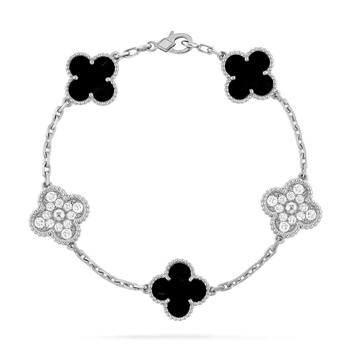 [Luxery] CLOVER 5 MOTIF ONYXS BRACELET COLLECTION