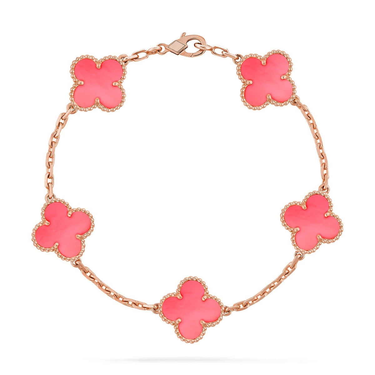 [Luxery] CLOVER 5 MOTIFS  PINK MOP BRACELET COLLECTION
