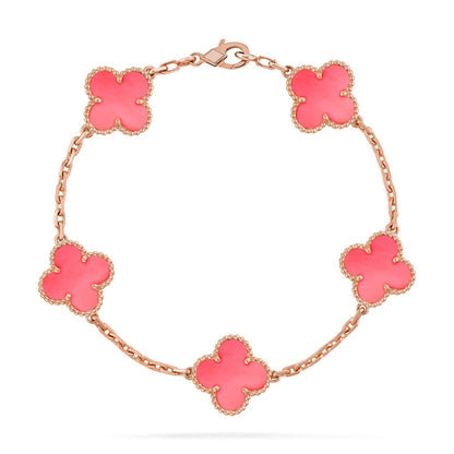[Luxery] CLOVER 5 MOTIFS  PINK MOP BRACELET COLLECTION