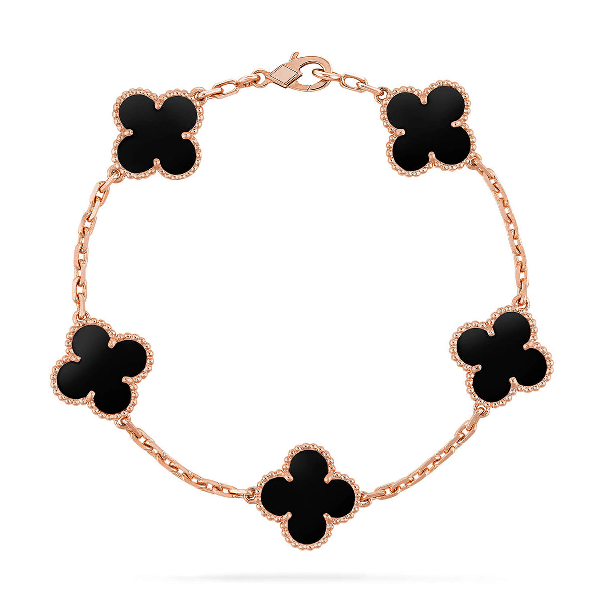 [Luxery] CLOVER 5 MOTIF ONYXS BRACELET COLLECTION