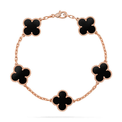 [Luxery] CLOVER 5 MOTIF ONYXS BRACELET COLLECTION