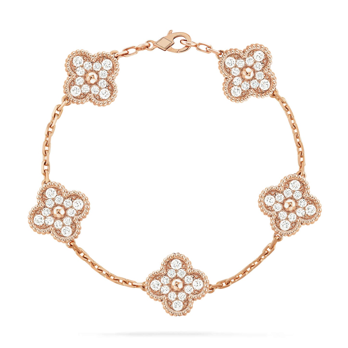 [Luxery] CLOVER 5 MOTIF FULL DIAMOND BRACELET COLLECTION