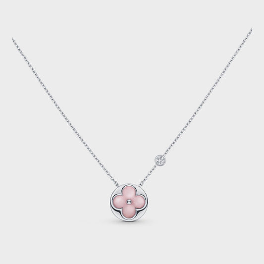 [Luxery]SUN MOTIF PINK MOP SILVER BRACELET