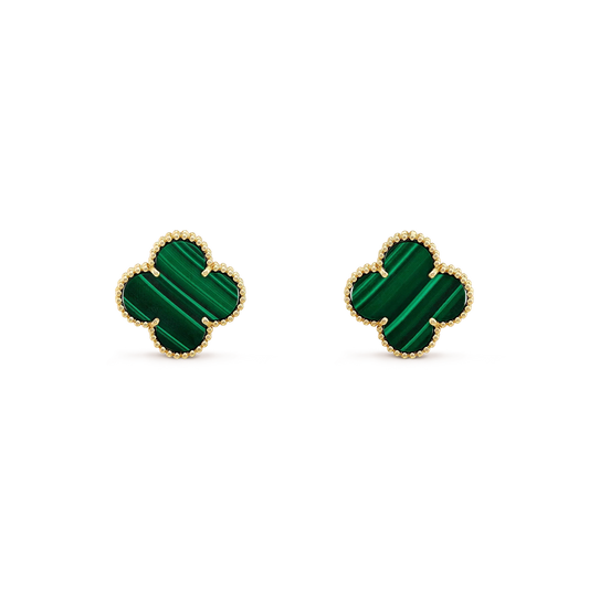 [Luxery]CLOVER MINI 9.5MM MALACHITE  EARRINGS