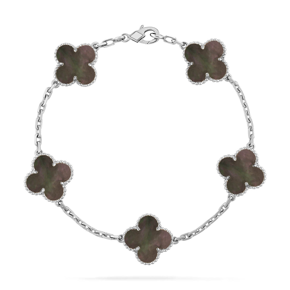 [Luxery] CLOVER 5 MOTIF GRAY MOP BRACELET COLLECTION