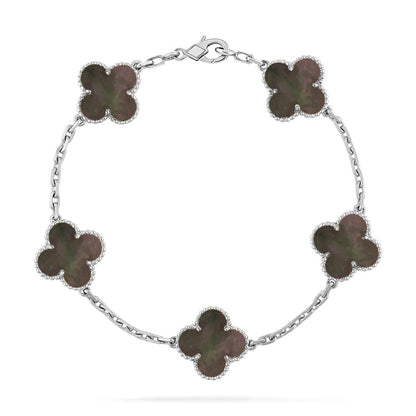 [Luxery] CLOVER 5 MOTIF GRAY MOP BRACELET COLLECTION