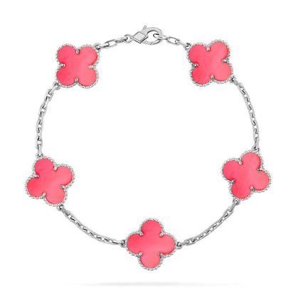 [Luxery] CLOVER 5 MOTIFS  PINK MOP BRACELET COLLECTION
