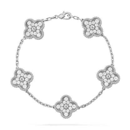 [Luxery] CLOVER 5 MOTIF FULL DIAMOND BRACELET COLLECTION