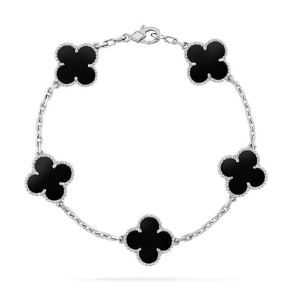 [Luxery] CLOVER 5 MOTIF ONYXS BRACELET COLLECTION