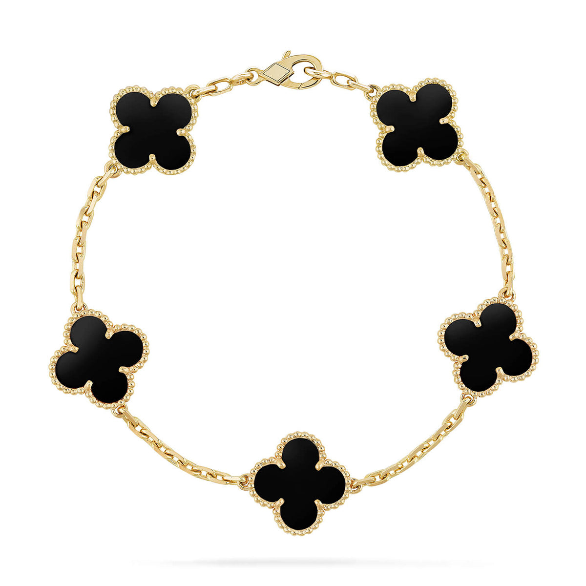 [Luxery] CLOVER 5 MOTIF ONYXS BRACELET COLLECTION