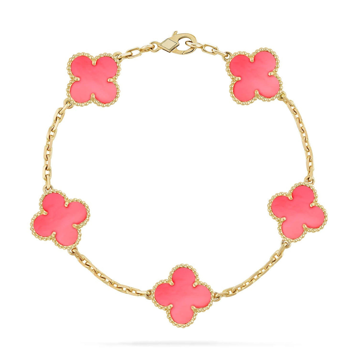 [Luxery] CLOVER 5 MOTIFS  PINK MOP BRACELET COLLECTION
