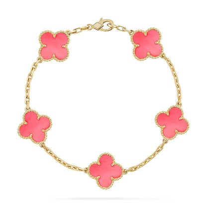 [Luxery] CLOVER 5 MOTIFS  PINK MOP BRACELET COLLECTION