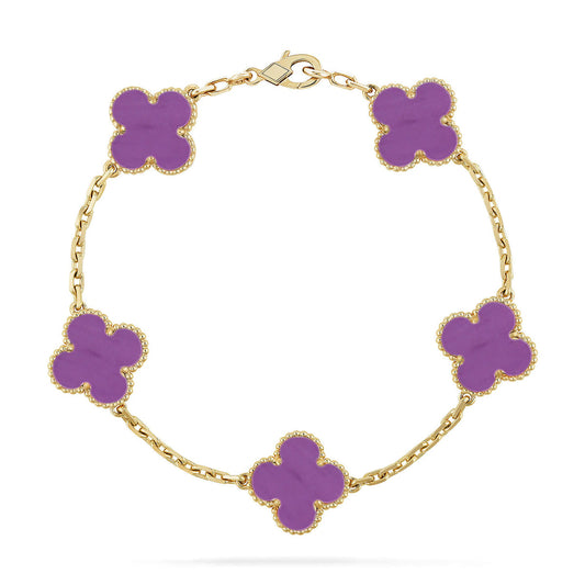 [Luxery] CLOVER 5 MOTIF VIOLET BRACELET COLLECTION