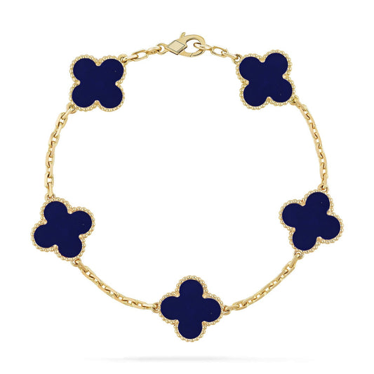 [Luxery]CLOVER 5 MOTIF LAPIS LAZULI BRACELET COLLECTION