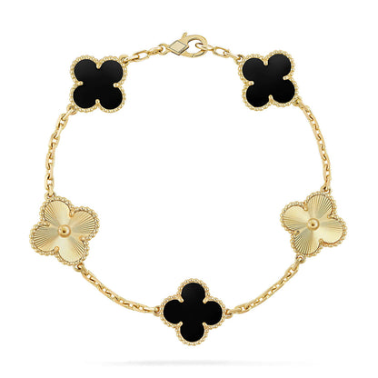 [Luxery] CLOVER 5 MOTIF ONYXS BRACELET COLLECTION