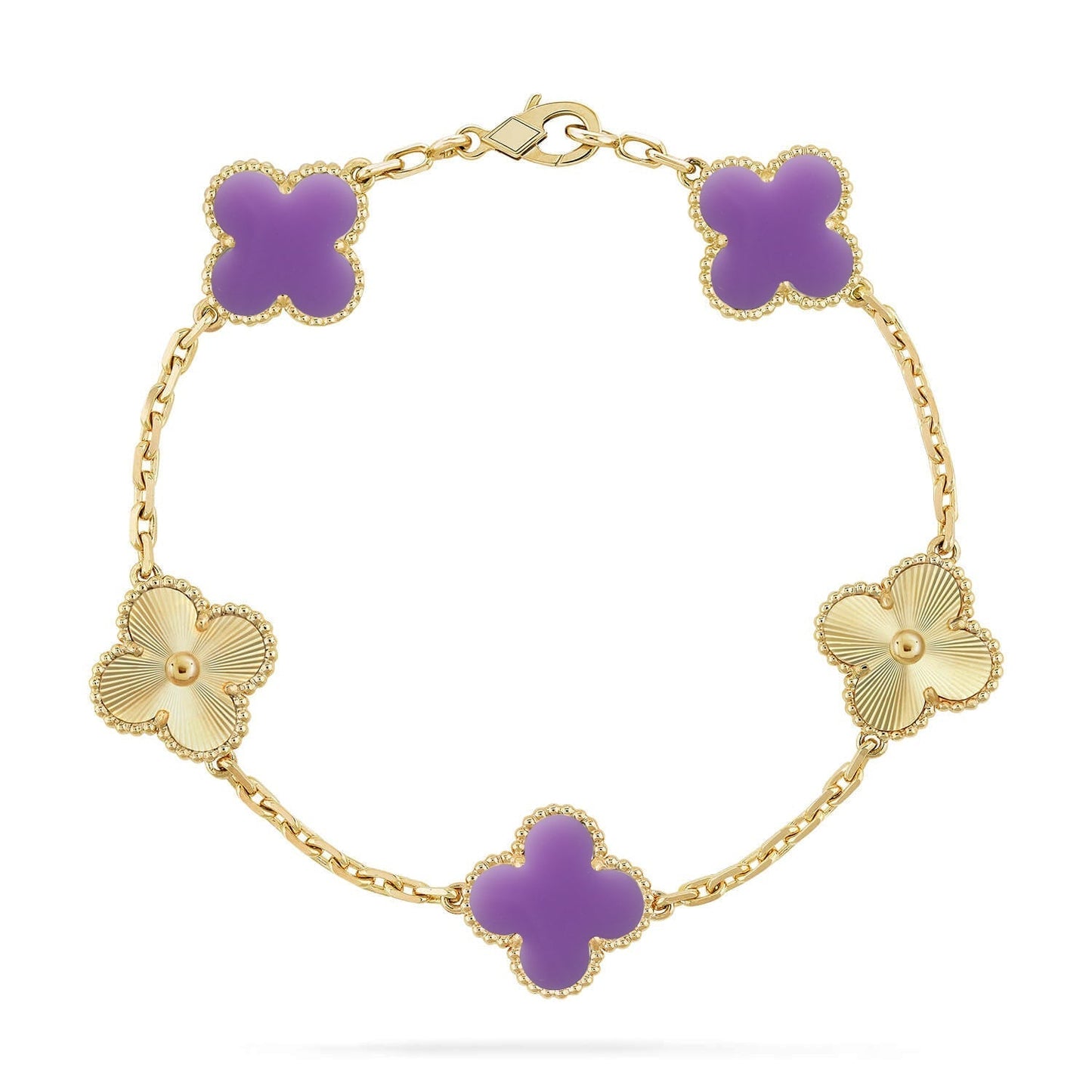 [Luxery]CLOVER 5 MOTIF LIGHT PURPLE BRACELET COLLECTION