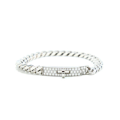 [Luxery]KELLY CHAIN SILVER DIAMOND BRACELET