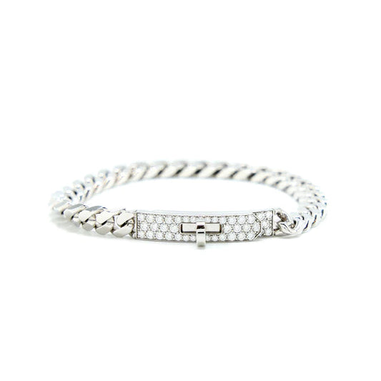 [Luxery]KELLY CHAIN SILVER DIAMOND BRACELET