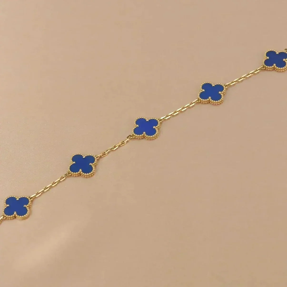 [Luxery] CLOVER 5 MOTIF BLUE AGATE BRACELET COLLECTION