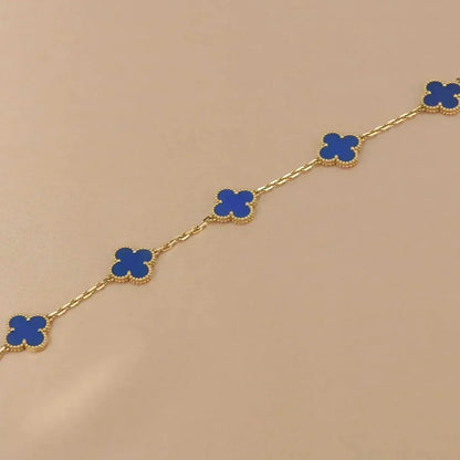 [Luxery] CLOVER 5 MOTIF BLUE AGATE BRACELET COLLECTION