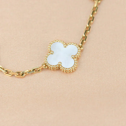 [Luxery]CLOVER WHITE PEARL MOP 5 MOTIF BRACELET COLLECTION