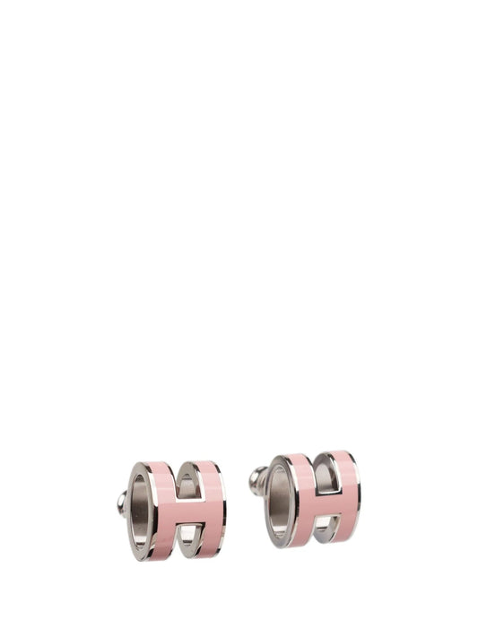 [Luxery]MINI POP H SILVER EARRINGS PINK