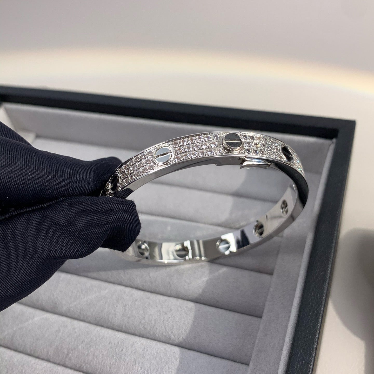 [Luxery]LOVE BRACELET 6.1MM DIAMOND-PAVED CERAMIC
