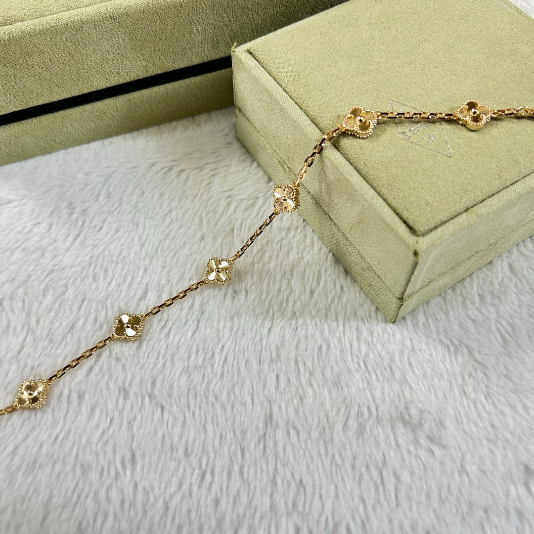 [Luxery]CLOVER 6 MOTIF DIAMOND BRACELET