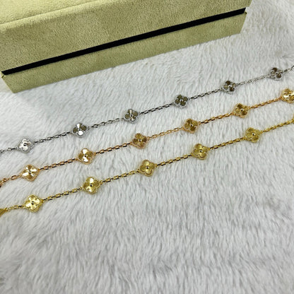 [Luxery]CLOVER 6 MOTIF DIAMOND BRACELET