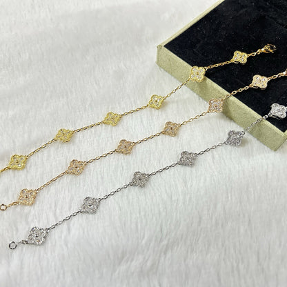 [Luxery]CLOVER 6 MOTIF DIAMOND BRACELET