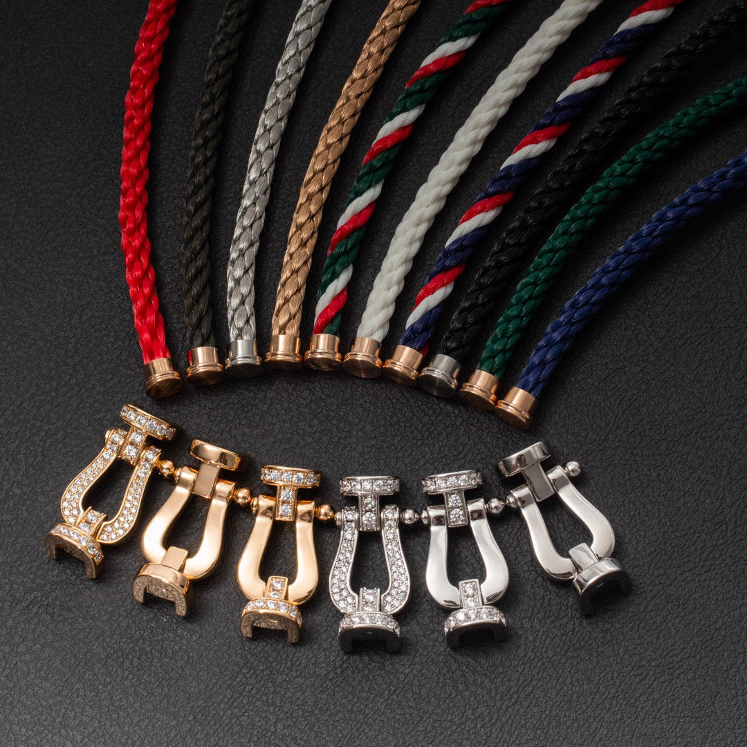 [Luxery]FORCE LARGE HORSESHOE FULL DIAMOND BRACELET GOLD