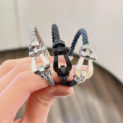 [Luxery]FORCE LARGE HORSESHOE FULL DIAMOND BRACELET ROSE GOLD