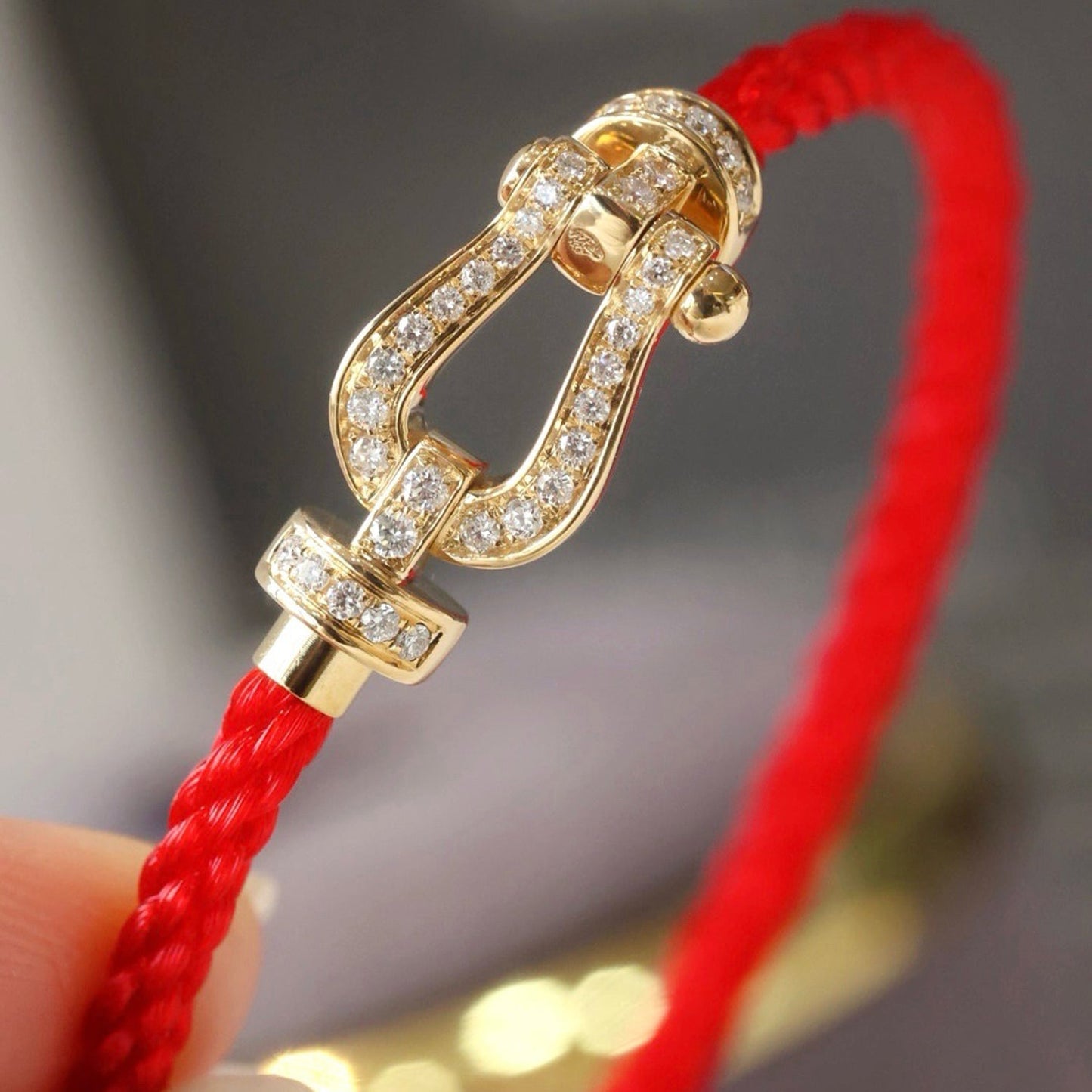 [Luxery]FORCE LARGE HORSESHOE FULL DIAMOND BRACELET ROSE GOLD