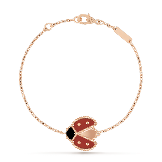 [Luxery]LUCKY SPRING 1 MOTIF PINK GOLD BRACELET