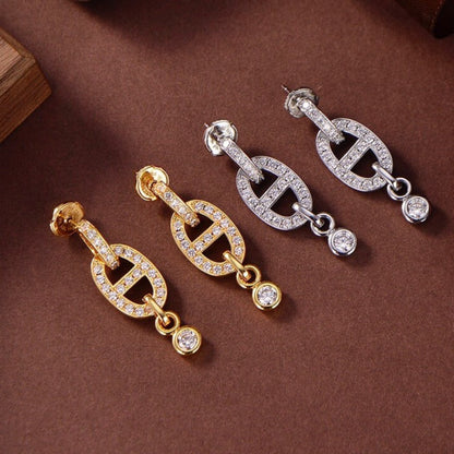 [Luxery]HM CHAINE DIAMOND EARRINGS