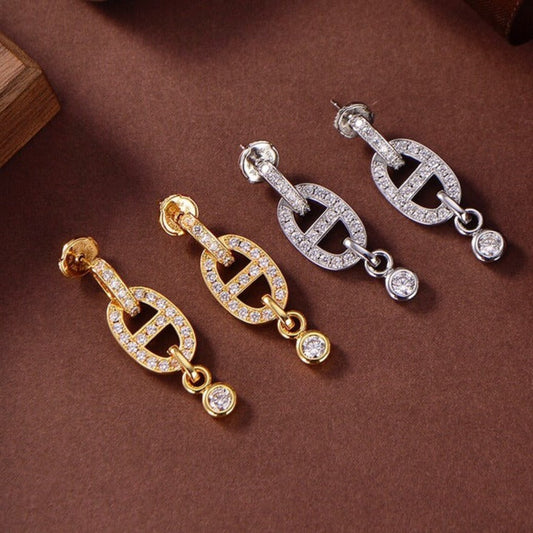 [Luxery]HM CHAINE DIAMOND EARRINGS