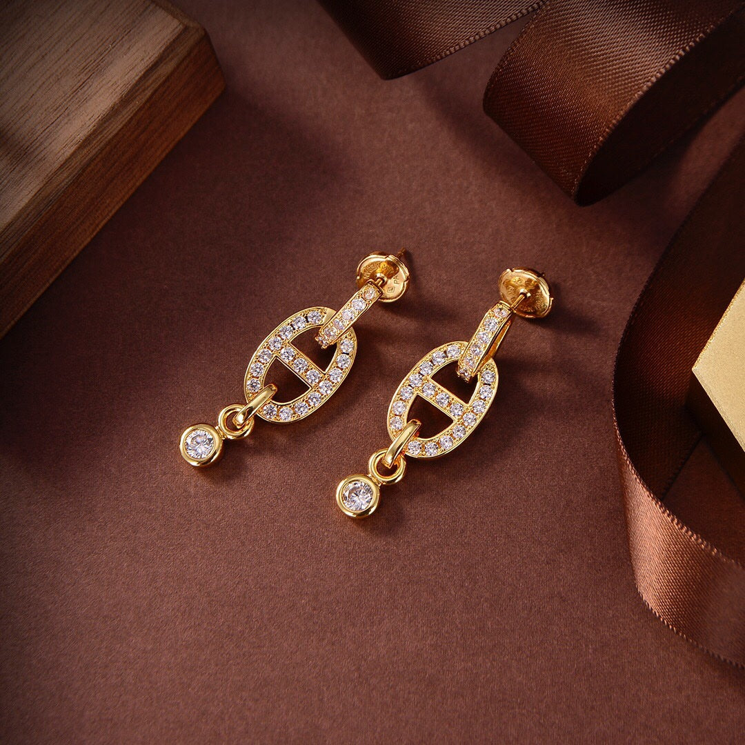 [Luxery]HM CHAINE DIAMOND EARRINGS