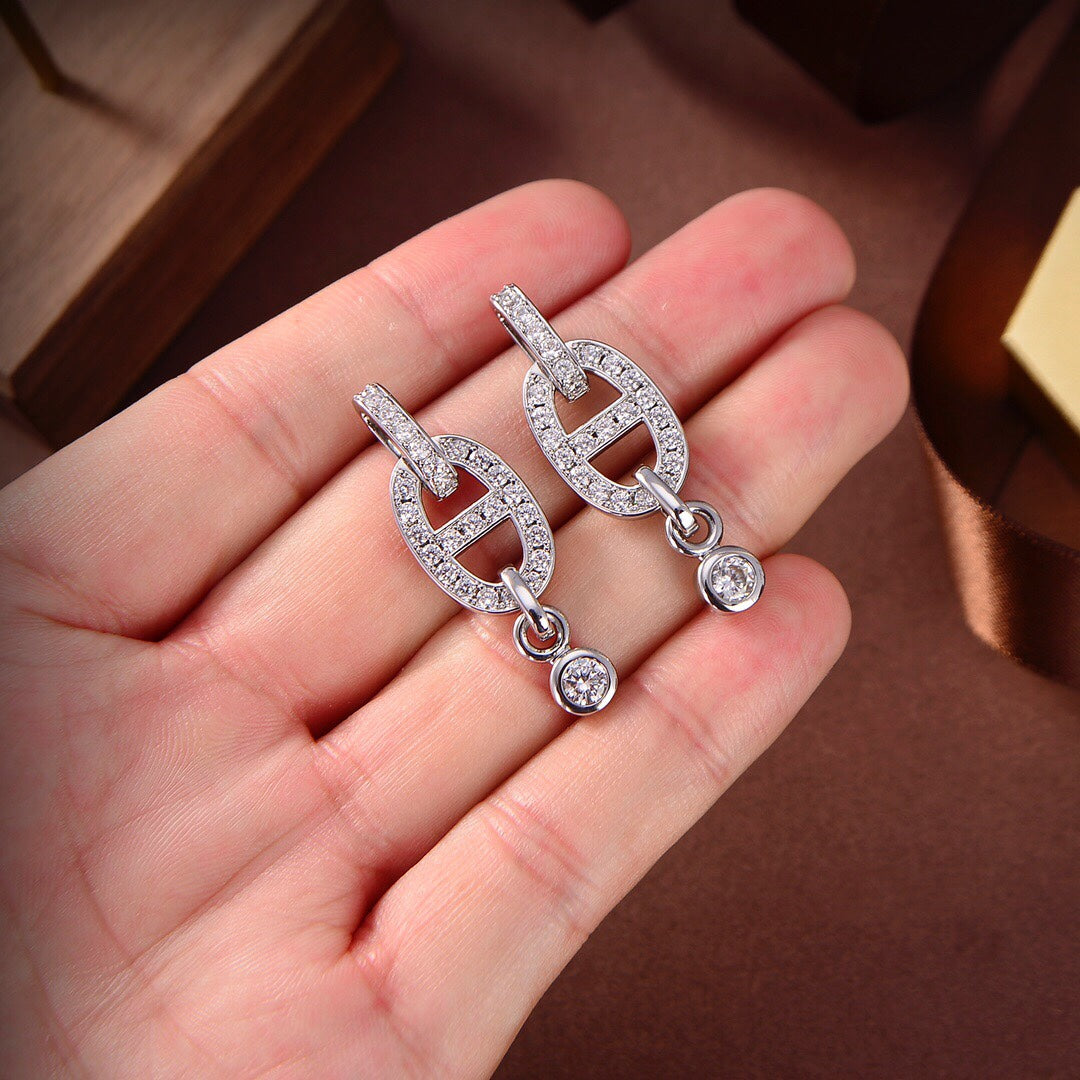 [Luxery]HM CHAINE DIAMOND EARRINGS