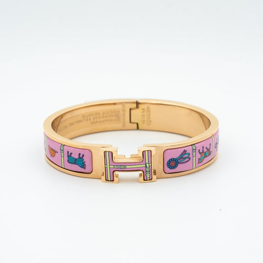 [Luxery]H PINK GOLD BRACELET PINK CERAMIC