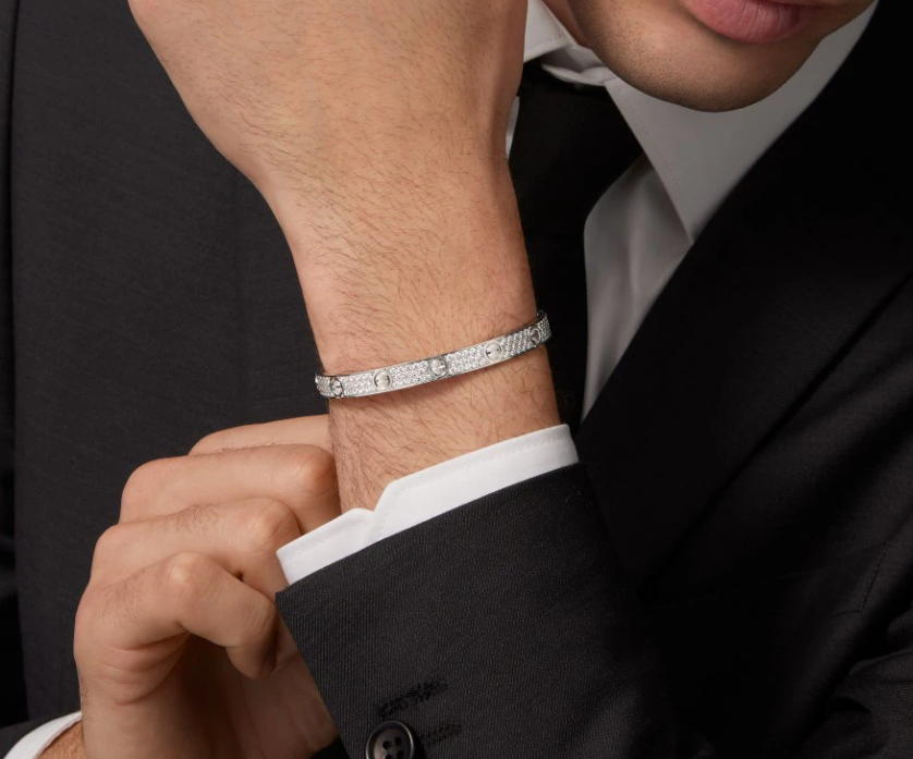 [Luxery]NEW-LOVE-6.1MM-Width Diamond-Studded Bracelet