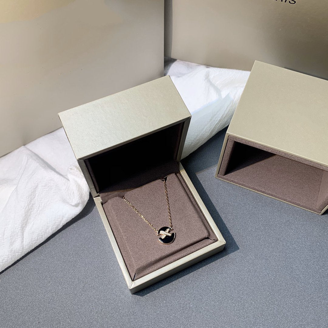 [Luxery]JEUX DE PINK GOLD DIAMOND NECKLACE