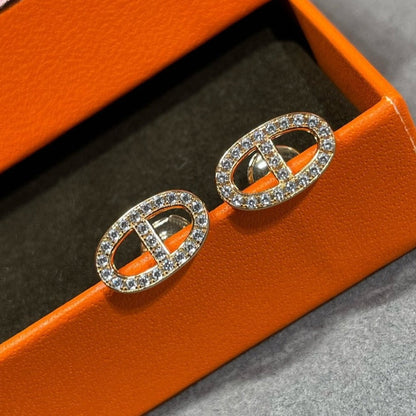 [Luxery]HM FULL DIAMOND PIG NOSE STUD EARRINGS