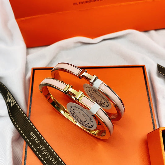 [Luxery]CLASSIC HM CLIC  PINK 8MM ENAMEL BRACELET